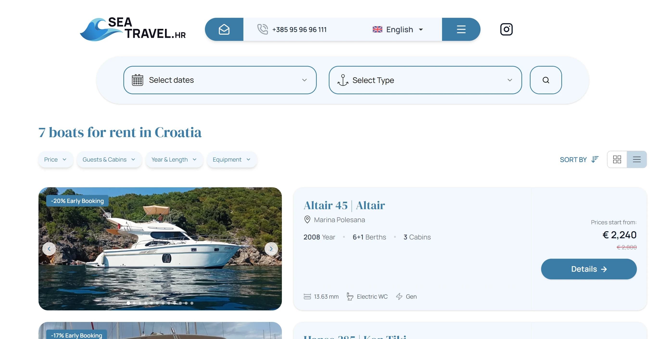 Результати пошуку Sea Travel з фільтрами оренди яхт у Хорватії